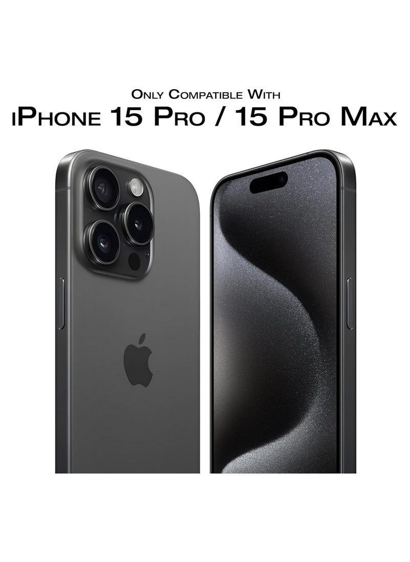 Raxoom Camera Lens Protector for iPhone 15 Pro and 15 Pro Max Tempered Glass Aluminum Ring Cover, HD Clear, iPhone Camera Design Matching, Anti-Reflection, Anti-Scratch, Full Set (Black Titanium) - Image 3