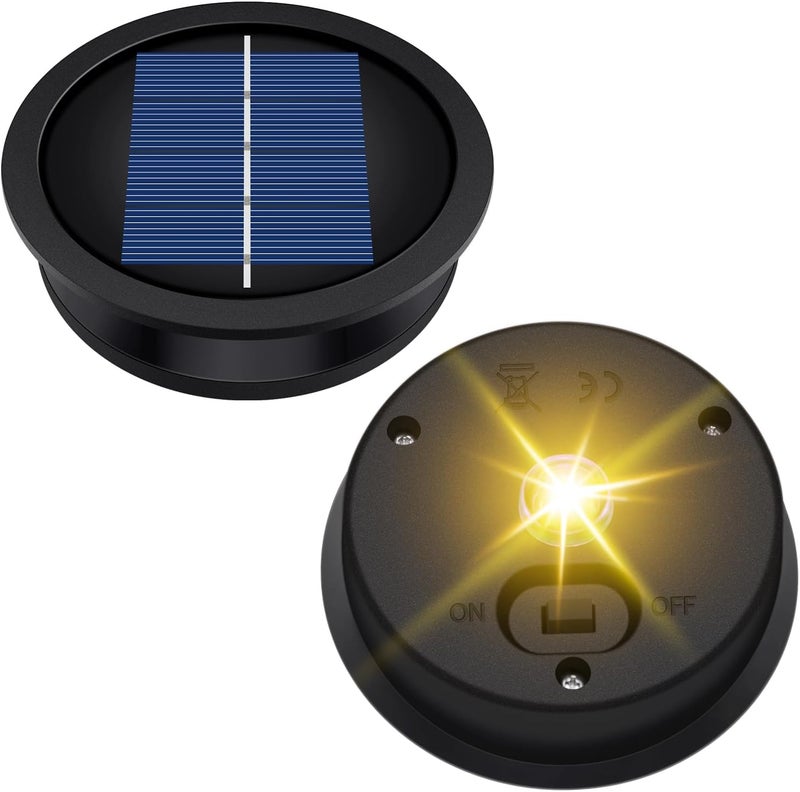 Misawce 2 Pack Solar Light Replacement Tops(3.23 Inch Top, 2.83 Inch Bottom), Waterproof Replacement Solar Lantern Parts for Outdoor Hanging Lanterns DIY Table Lights Garden Patio Decor - Image 1