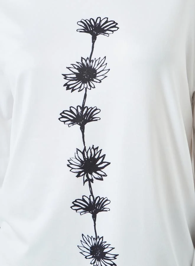 Take Two  Women Floral Printed Long Sleeve Top and Pyjama Set for Women | Best Price UAE
