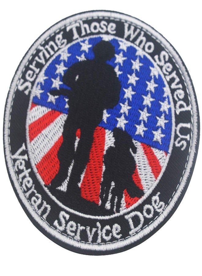 ODSP Veterans Service Dog Serving Those Who Served Us Military Tactical Badge Emblem Embroidered Fastener Hook Loop Patch for Dogs Pets 3.15inch Diameter 2PCS - Image 4