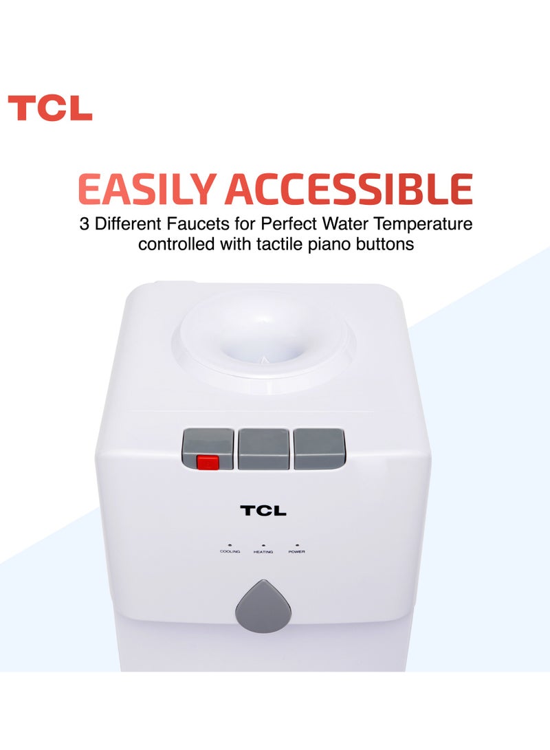 HOOVER Tcl Water Dispenser, Top Loading, Hot, Cold & Normal Water Temperature, Best For Home, Kitchen, Office & Pantry, Compact Size, 3 Taps/Faucet, Child Safety Lock, White Colour, Ty-Lwyr19W TY-LWYR19W white - Image 5