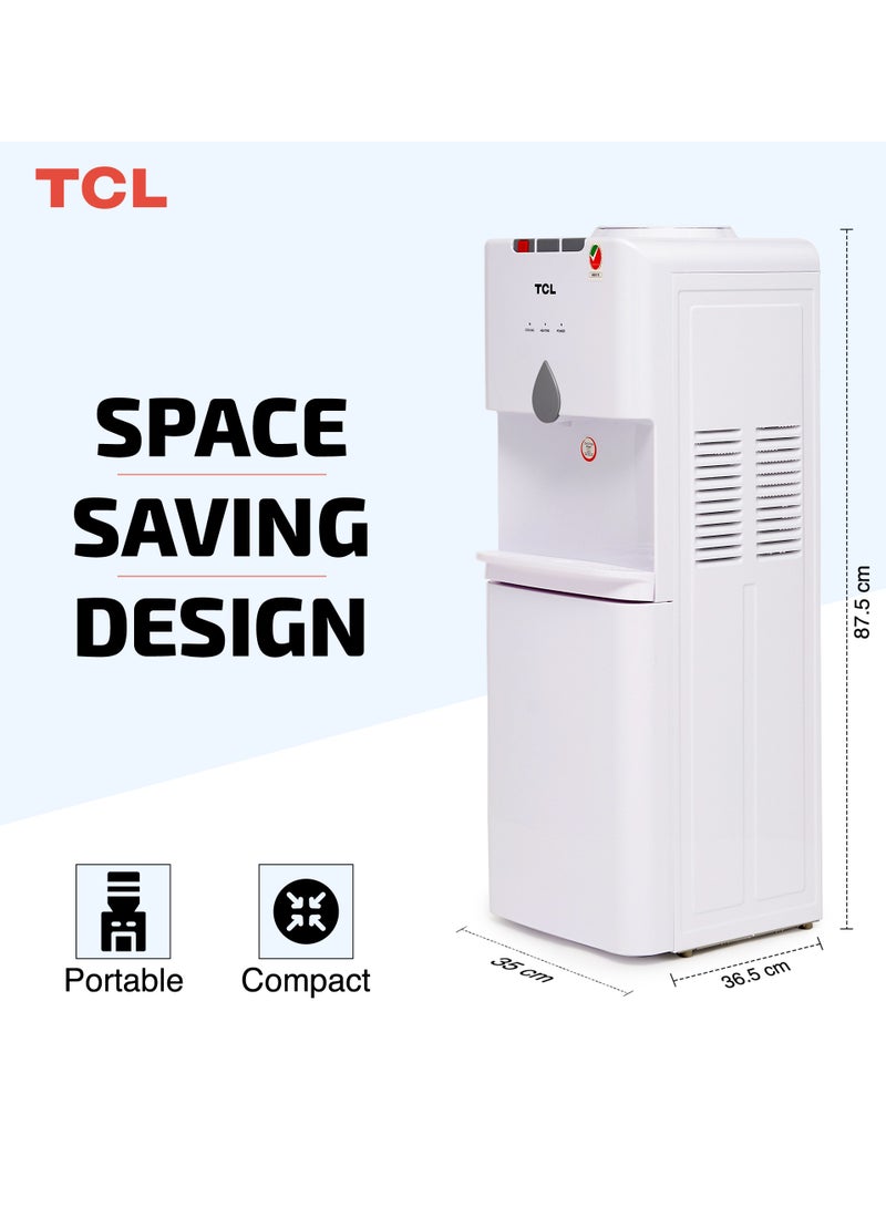 HOOVER Tcl Water Dispenser, Top Loading, Hot, Cold & Normal Water Temperature, Best For Home, Kitchen, Office & Pantry, Compact Size, 3 Taps/Faucet, Child Safety Lock, White Colour, Ty-Lwyr19W TY-LWYR19W white - Image 3