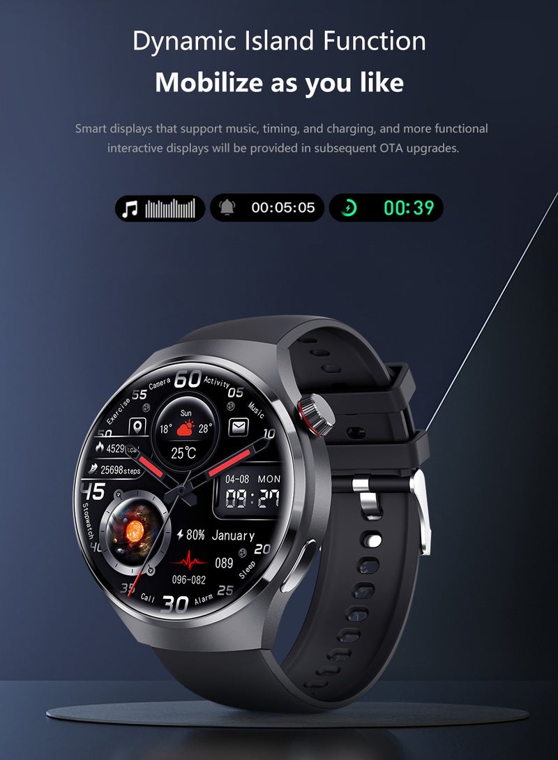 RollsTimi  Men's Smart Watch 1.6" HD Screen, Fitness Tracker, Health Monitor Waterproof Smart Watch, GT4PRO Black  - Image 5
