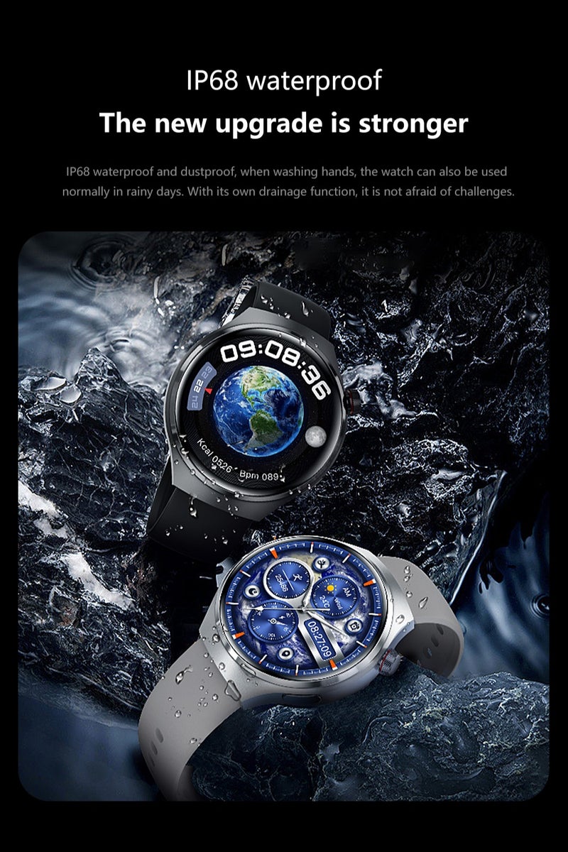 RollsTimi  Men's Smart Watch,1.6-inch HD Large Screen, Bluetooth Call, Health Monitoring, Ai Assistant, IP68 Waterproof, Fashion Business SmartWatch, GT4PRO Tape Black - Image 4