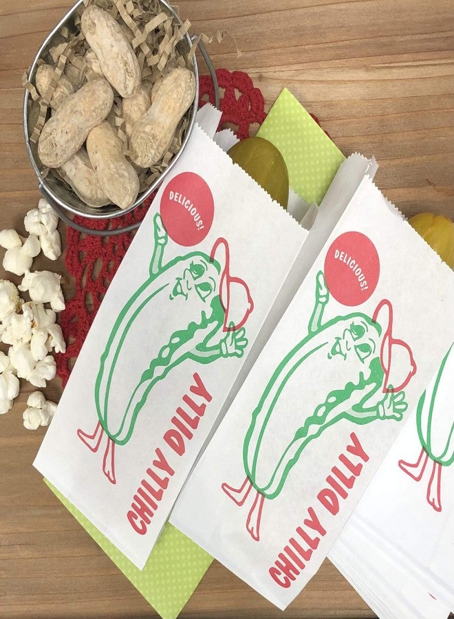 Outside the Box Papers Paper Pickle Bags - Red Green White Disposable Pickle Sacks - 50 Pack - Image 2