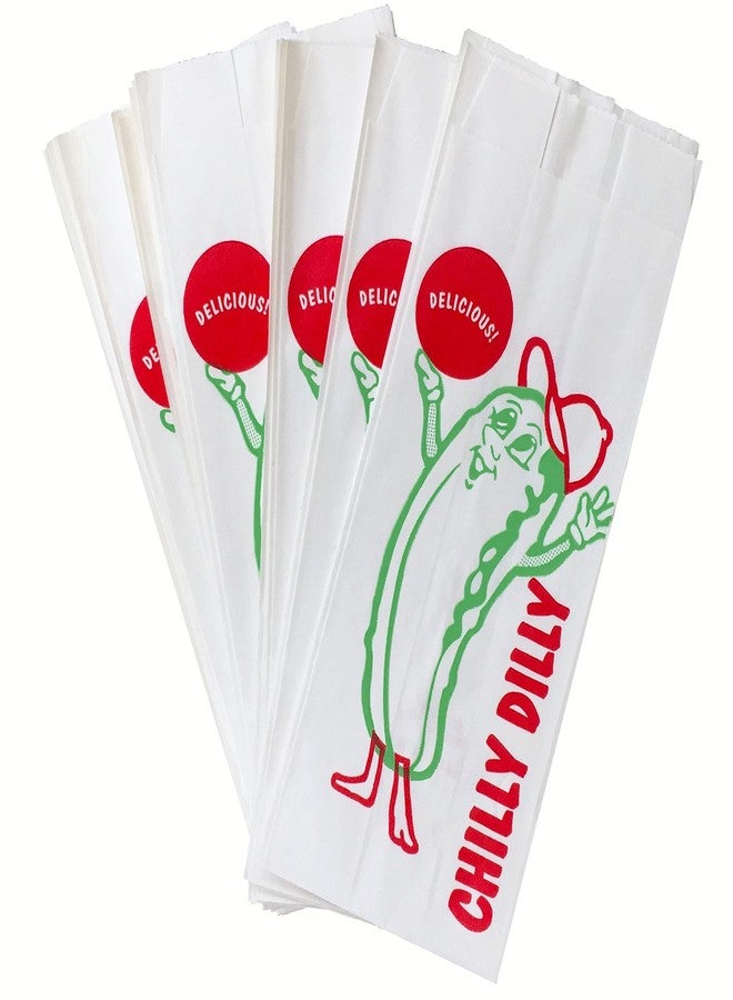 Outside the Box Papers Paper Pickle Bags - Red Green White Disposable Pickle Sacks - 50 Pack - Image 1