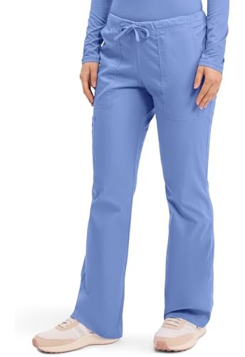 Cherokee Scrubs for Women Workwear Core Stretch Drawstring Cargo Scrub Pants 4044, M, Ciel - Image 3