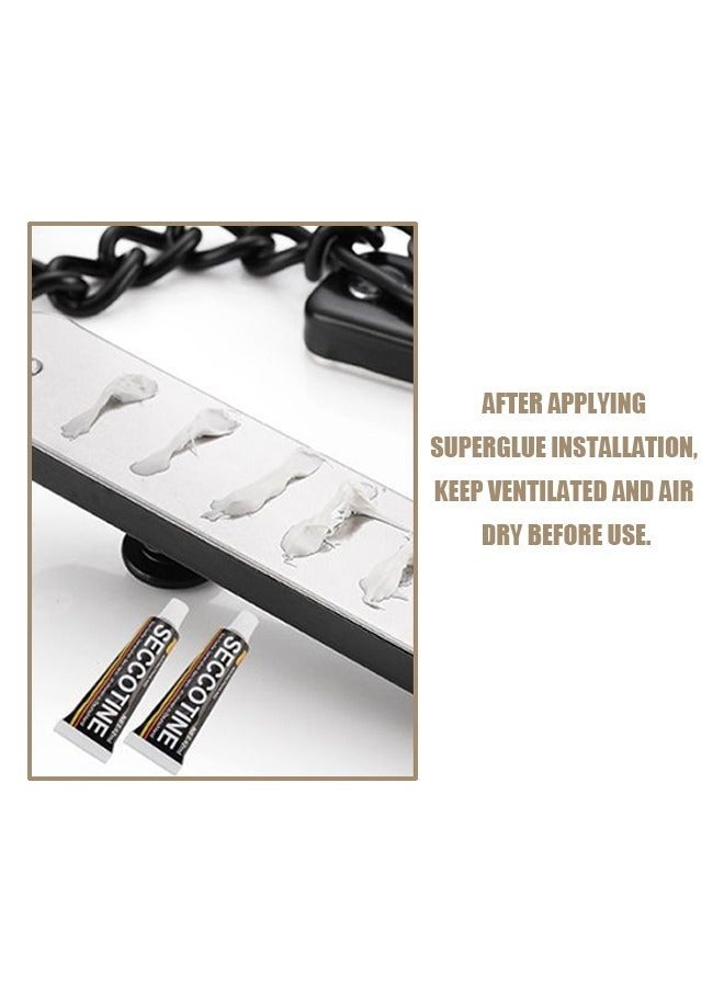 Arabest Stainless Steel Chain Door Guard Lock, Punch Free Anti Theft Press Lock with Safety Spring, Bedroom Home Apartment Hotel Security Door Sliding Safety Chain Lock (Bronze) - Image 4