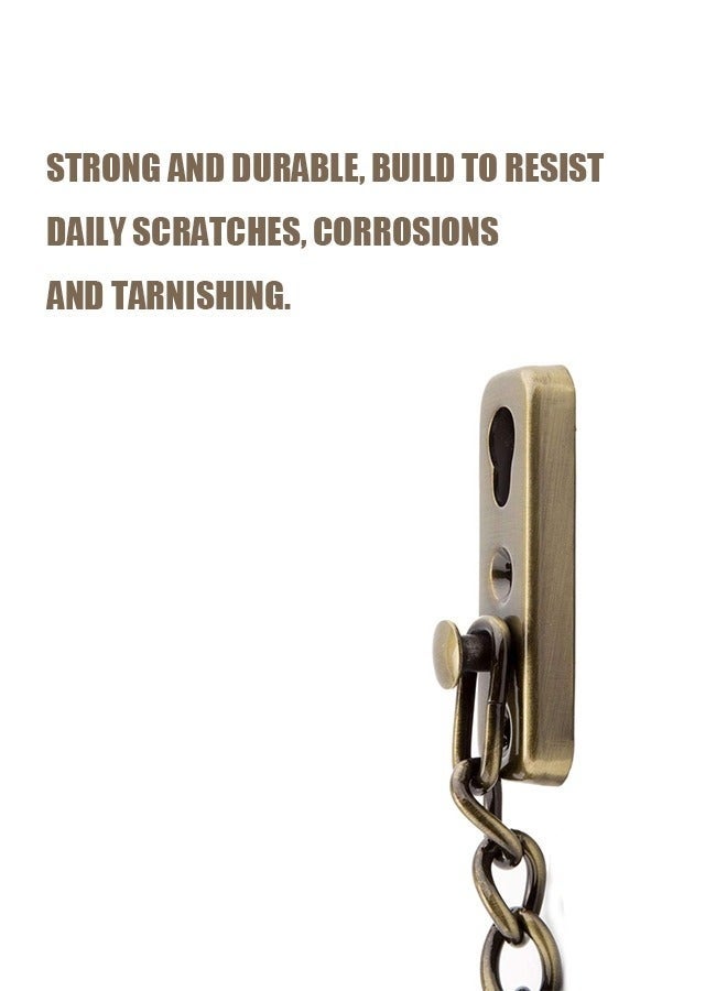 Arabest Stainless Steel Chain Door Guard Lock, Punch Free Anti Theft Press Lock with Safety Spring, Bedroom Home Apartment Hotel Security Door Sliding Safety Chain Lock (Bronze) - Image 3