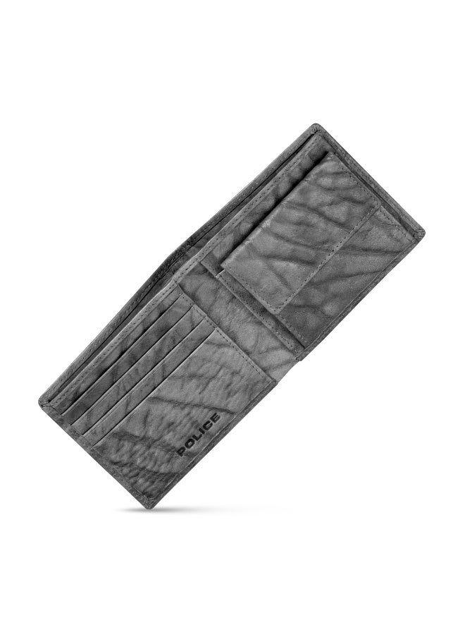 POLICE Shoulder Grey Leather Bi-Fold Wallet for Men - Image 3