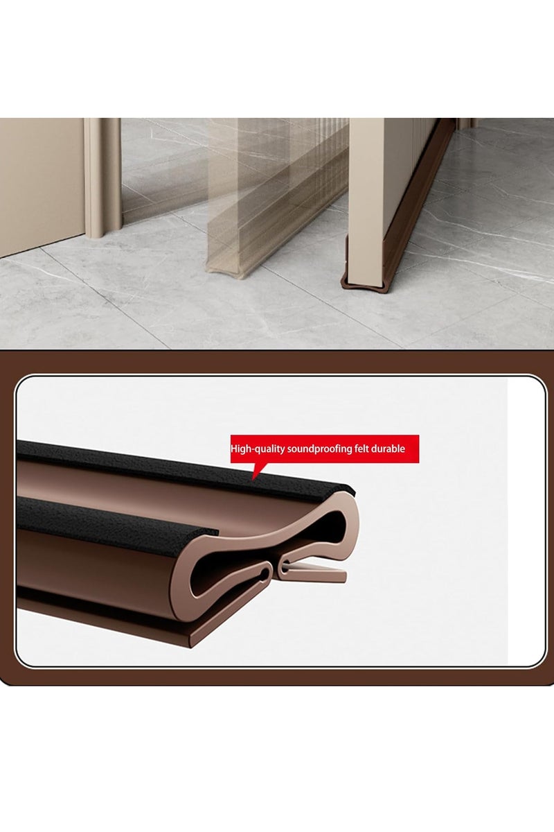 RATSAW Under Door Draft Stopper, Door Gap Sweep Seal Strip Anti-Detachment Design Weather Stripping Noise Blocker with Strong Adhesive Door Insulation Guard Black - Image 5