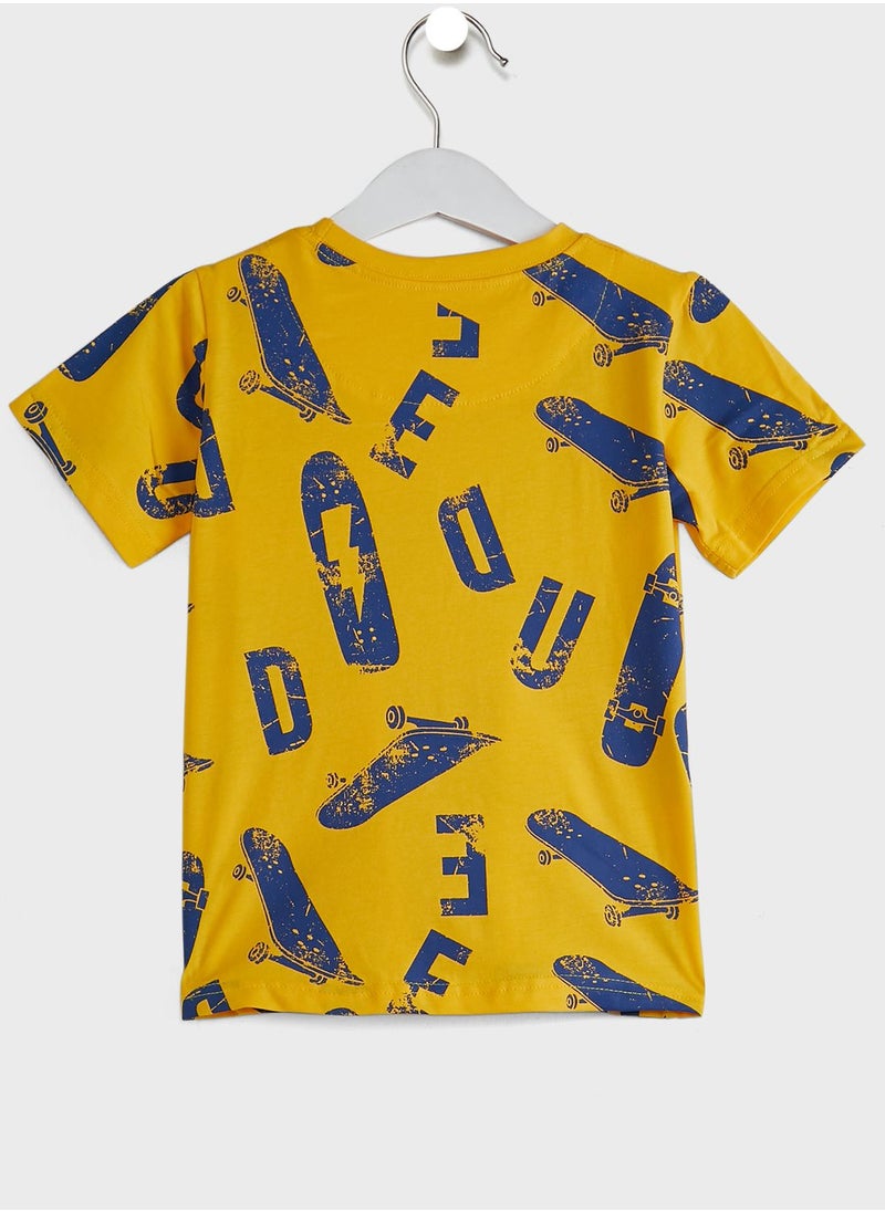 Babybol - Kids Printed T-Shirt + Shorts Set - Image 1