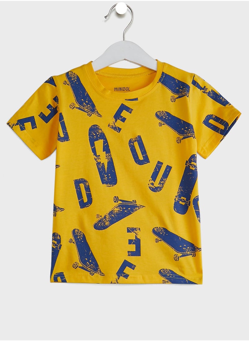 Babybol - Kids Printed T-Shirt + Shorts Set - Image 1