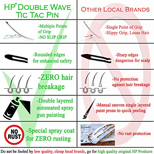 HP HIGH PROFILE Tic Tac Hair Clips and Hair Accessories for Women and Girls 24 Pcs (pack of 2) - Black Glossy and Matte - Image 4