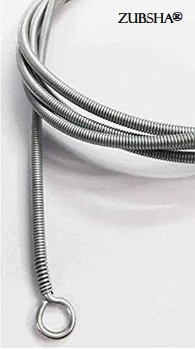 ZUBSHA Standard Curtain Spring Wire 10Meters Aluminium Window Cord KIT ZINC Polished Spring Wire with 20 Hooks and Eyes Silver10meter - Image 3