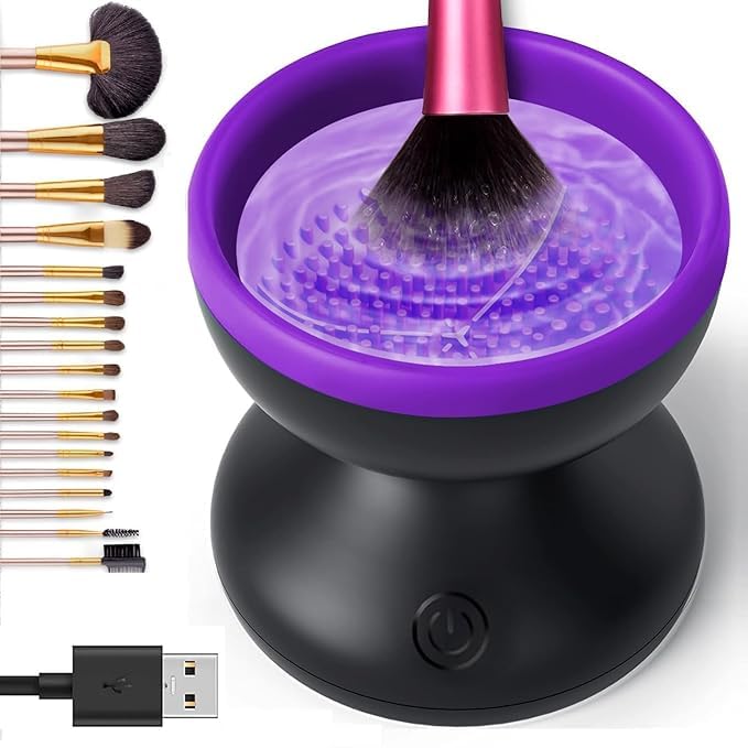 KESHAWER Makeup Brush Cleaner USB Rechargeable Electric Makeup Brush Cleaner Machine Portable Make Up Brush Cleaner Tools for All Size Makeup Brushes PACK OF 1 - Image 1