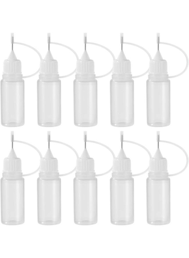 klarako 10 Pcs Needle Tip Glue Bottles 10ml Precision Refillable Squeeze Tip Applicator Empty Needle Plastic Bottle for DIY Craft - Image 1