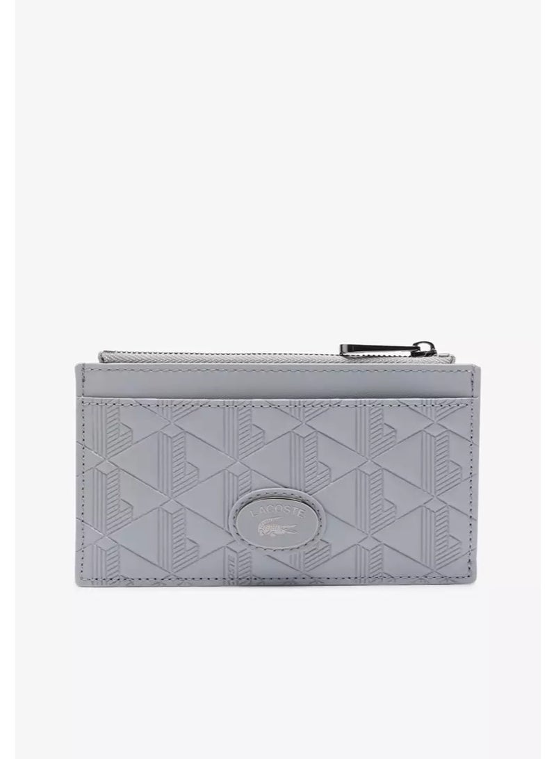 لاكوست حافظة بطاقات بسحاب من الجلد Monogram - Image 1