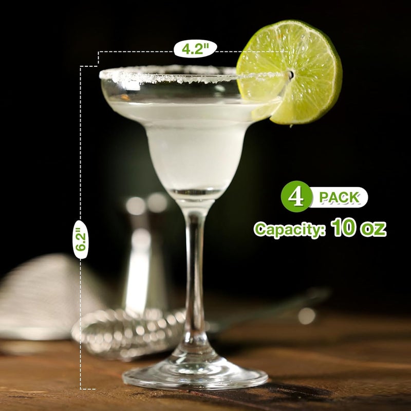 PrimeWorld PrimeWorld 4 Pcs Margarita Glasses 210 ml Crystal Cocktail Glasses Martini GlassesDaiquiri Glasses Cocktail Drinking Glasses Elegant Glassware for Margaritas Pina Coladas Wine Glass  - Image 3
