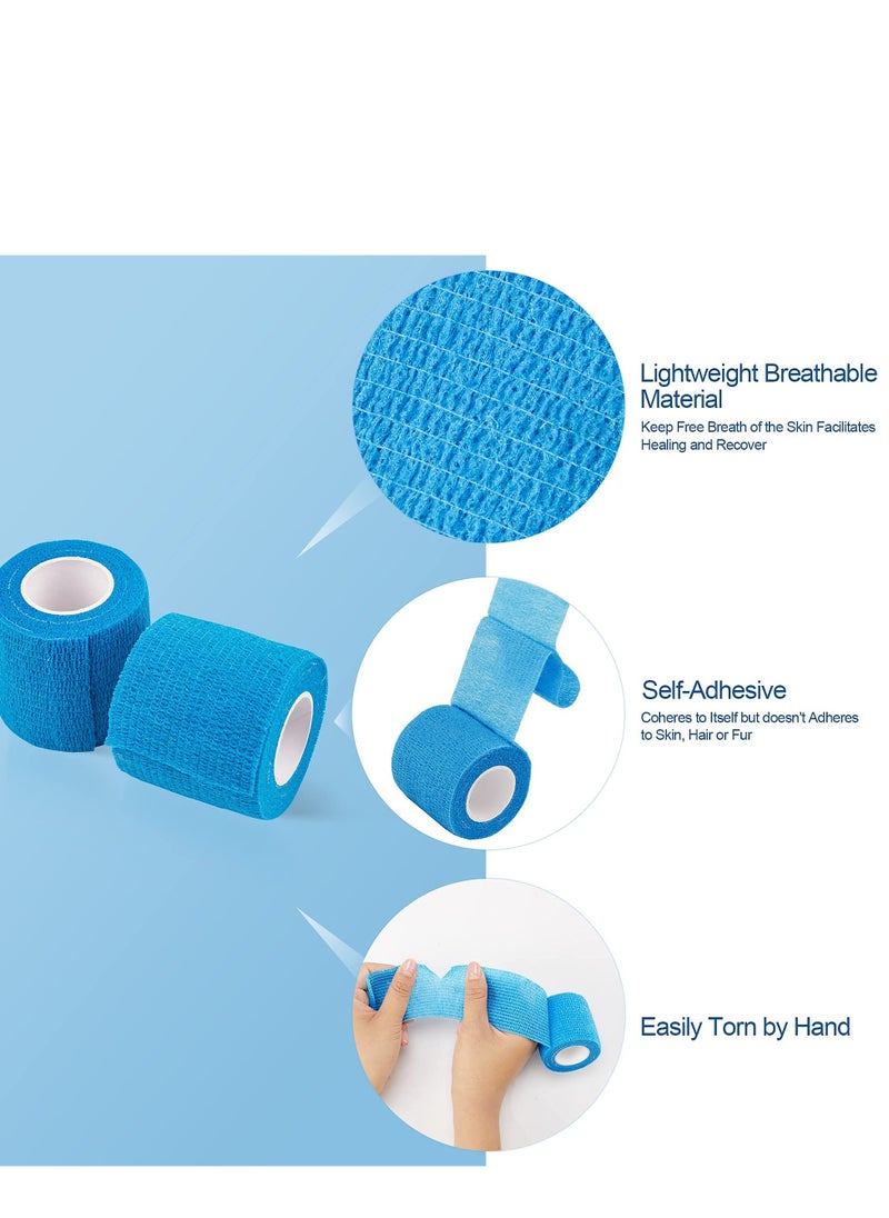 Generic 12 Pieces Pet Vet Wrap Self Adherent Bandage Stretch Cohesive Tape Pet Elastic Bandaging Wraps for Wrists Ankle Sprains Swelling Puppy Dog Pet Cohesive Bandages 10 Colour  - Image 2