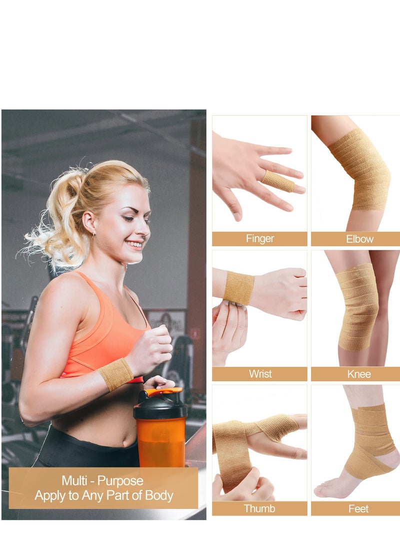 Generic 12 Pieces Pet Vet Wrap Self Adherent Bandage Stretch Cohesive Tape Pet Elastic Bandaging Wraps for Wrists Ankle Sprains Swelling Puppy Dog Pet Cohesive Bandages 10 Colour  - Image 4