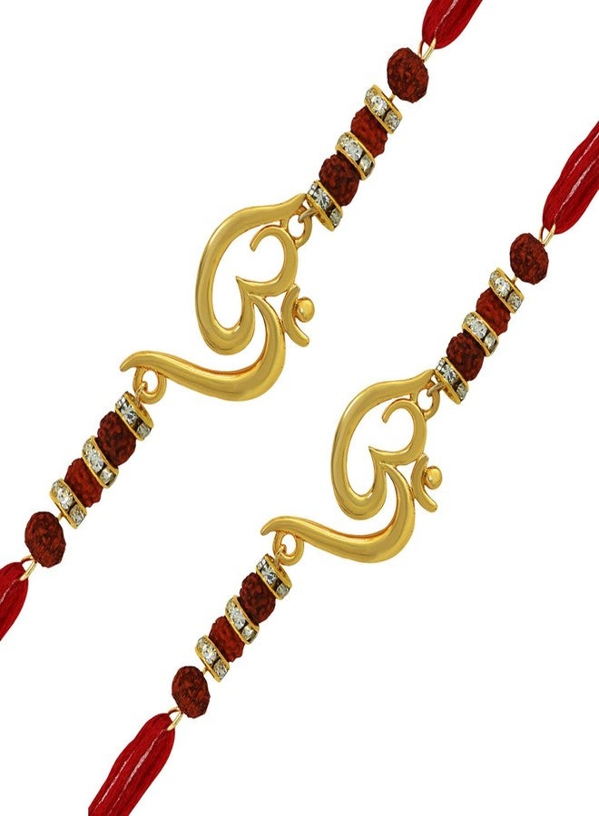 Mahi Rakhi Set for Brother of 2 Gold Plated Om Rakhi for Bhai/Bhaiya/Bro for Rakshabandhan Festival (CO1104642GC) - Image 4