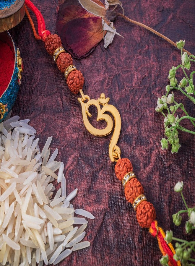Mahi Rakhi Set for Brother of 2 Gold Plated Om Rakhi for Bhai/Bhaiya/Bro for Rakshabandhan Festival (CO1104642GC) - Image 5