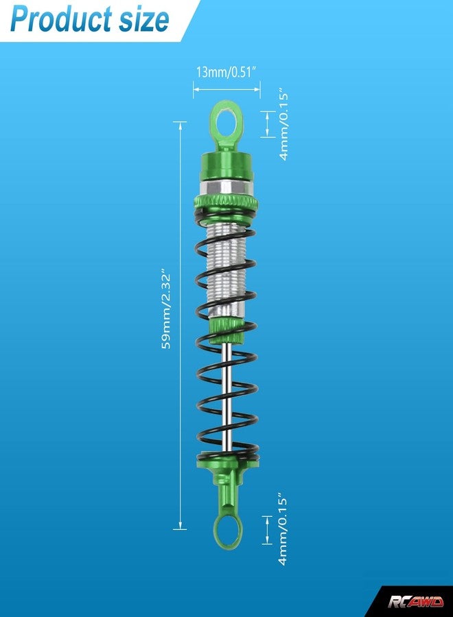 RCAWD Shock Absorber Damper for LaTrax Teton & Desert Prerunner 1/18 Upgrades Scale 4WD Monster Truck, Adjustable Front Rear RC Shocks Parts for #7660, 76064-5, 76054-1,#76054-5 Green - Image 2