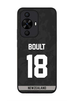 Stylizedd Rugged Black edge case for Huawei nova 12s / Huawei nova 11/ Huawei nova 12 Lite 4G, Slim fit Soft Cover - Team New zealand Trent Boult, Jersey No 18  - Image 1