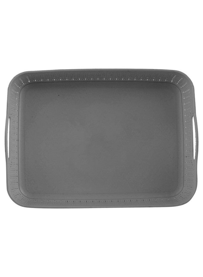 كوبير إندستريز سلة تخزين بلاستيكية مصممة من Kuber Industries Q-4 لتخزين الفواكه والخضروات والمجلات ومستحضرات التجميل والقرطاسية، عبوة من قطعتين (رمادي) - 50KM01582 - Image 3