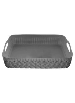 Kuber Industries Kuber Industries Q-4 Designer Plastic Storage Basket For Store Fruits, Vegetables, Magazines, Cosmetics, Stationary Pack of 2 (Grey)-50KM01582  - Image 2