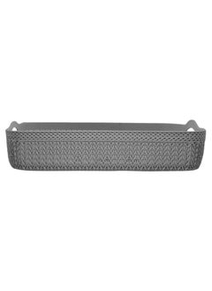 Kuber Industries Kuber Industries Q-4 Designer Plastic Storage Basket For Store Fruits, Vegetables, Magazines, Cosmetics, Stationary Pack of 2 (Grey)-50KM01582  - Image 4