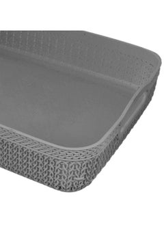 Kuber Industries Kuber Industries Q-4 Designer Plastic Storage Basket For Store Fruits, Vegetables, Magazines, Cosmetics, Stationary Pack of 2 (Grey)-50KM01582  - Image 5