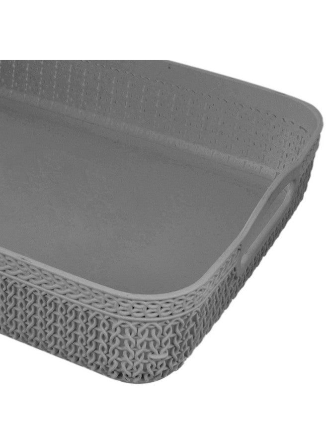 كوبير إندستريز سلة تخزين بلاستيكية مصممة من Kuber Industries Q-4 لتخزين الفواكه والخضروات والمجلات ومستحضرات التجميل والقرطاسية، عبوة من قطعتين (رمادي) - 50KM01582 - Image 5