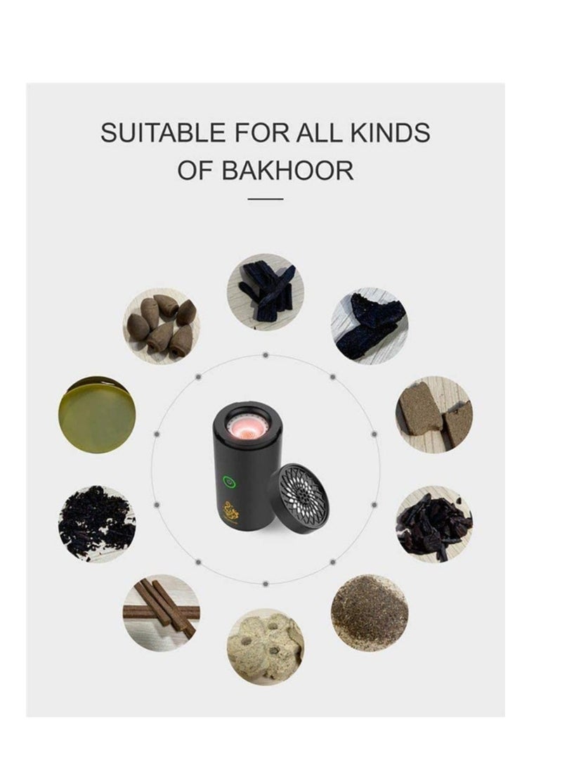 ELTRAZONE Car Bukhoor Usb Type-C Power Bakhoor Rechargeable | Black - Image 3