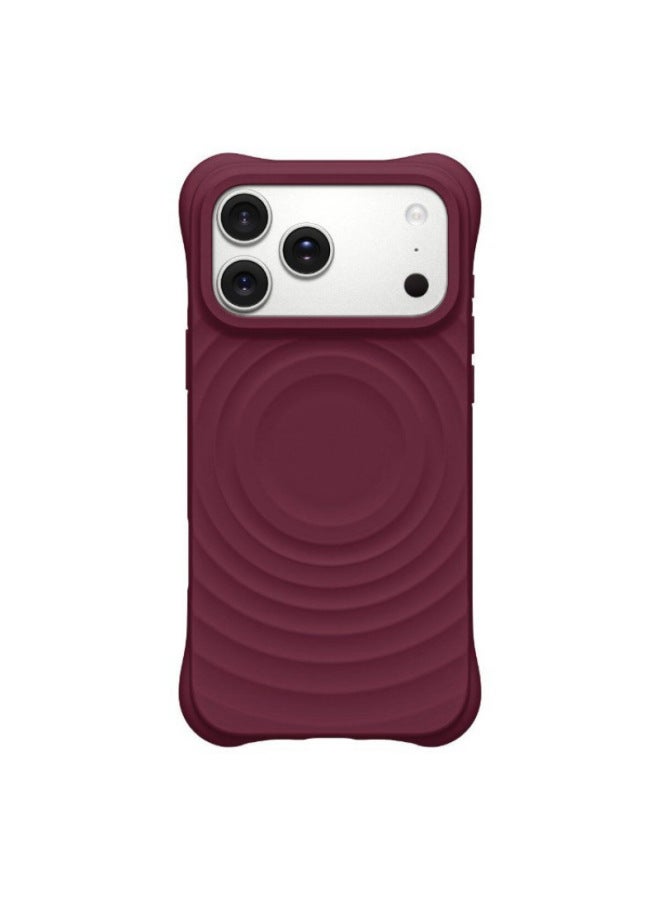 Suitable For Iphone17promax Mobile Phone Case, Apple 17 New Model Wave-shaped Liquid Silicone Magnetic Anti-fall Protective Cover