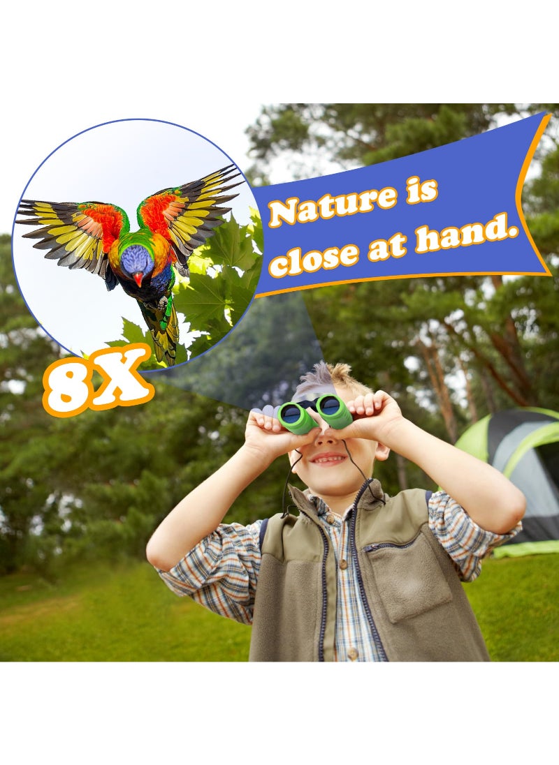 Generic Real Binoculars For Kids Gifts For 3 Years Plus 8x21 High Resolution Optics Mini Compact Binocular Toys Shockproof Folding Green  - Image 5