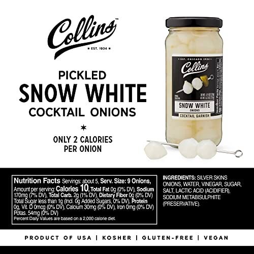 Collins Chicago Collins Gourmet Snow White Cocktail Onion - Pickled Onion jar for Cocktails, Bloody Mary ingredients, Meat and Cheese Trays and Snacks - Pickled Onions 8oz - Image 4