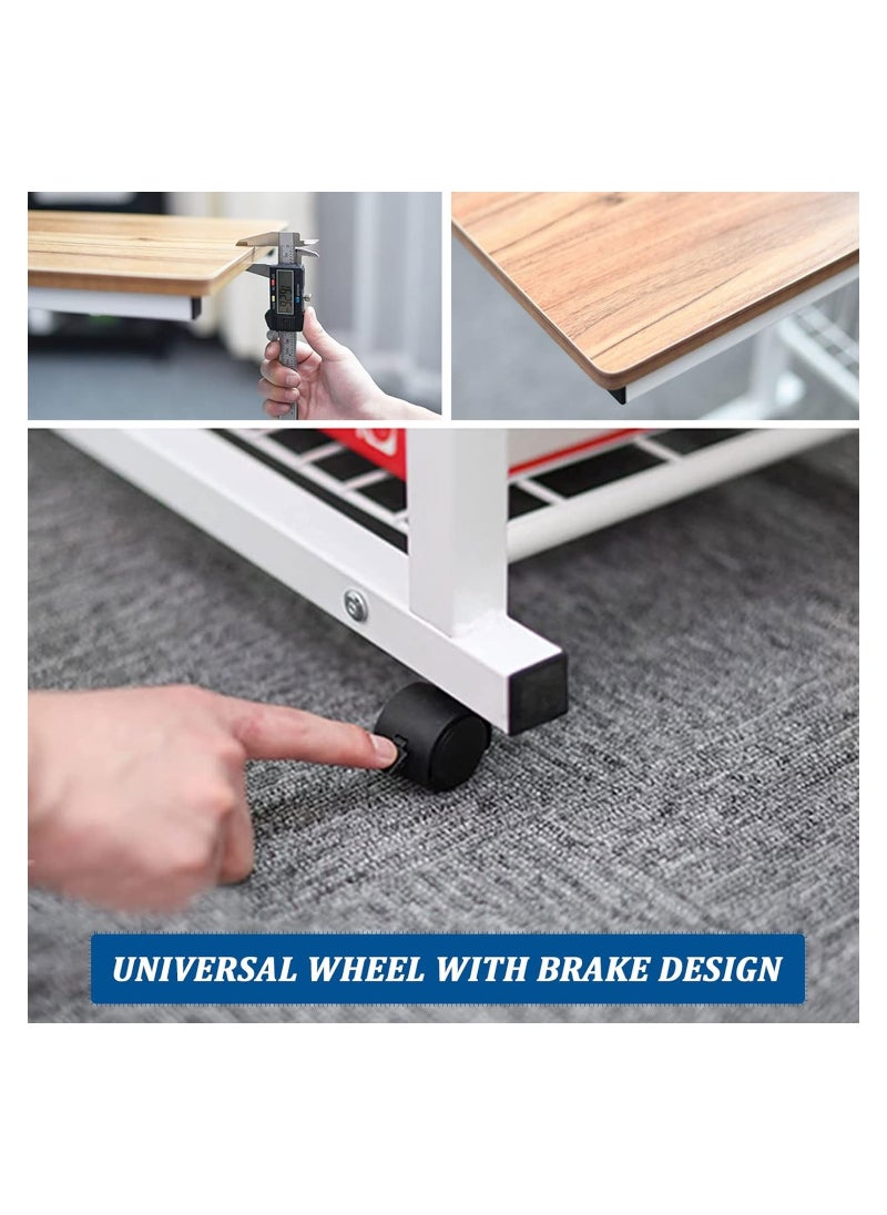 Laptop Desk Laptop Table Sofa Side Table with Storage Rack Adjustable Hight Side Table C-Shaped Coffee Table Bedside Laptop Stand