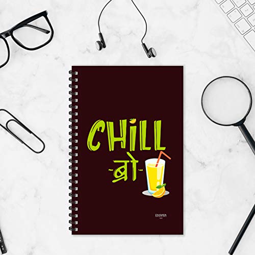 ESCAPER Chill Bro Hindi Quotes Diary (A5 Size - 8.5 x 5.5 Inches - 160 Pages - Ruled), Spiral Notebook, Notepad for Writing Notes - Image 5