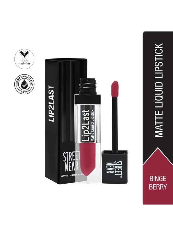 Street Wear Lip2Last Matte Liquid Lipstick -Go Go Rose (Pink) - 5 Ml - Transferproof, Smudgeproof, Mask Friendly, Non-Drying Formula, Enriched With Vitamin E - Lasts Am To Pm! - Image 2