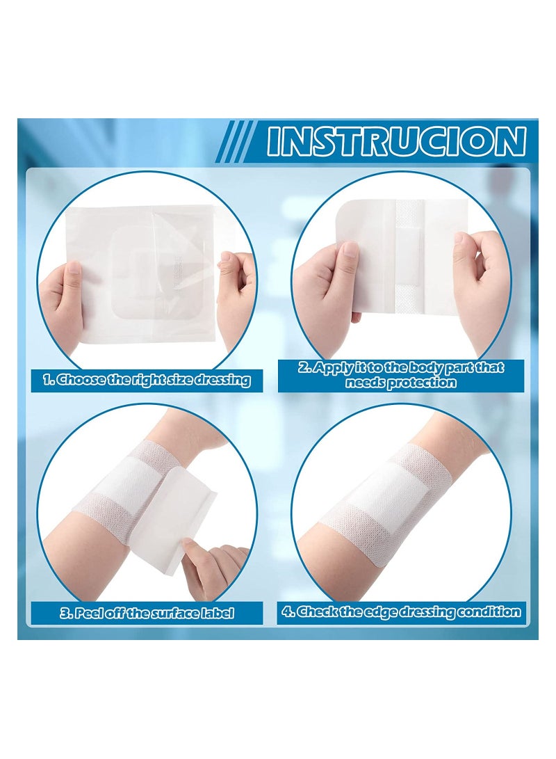 Generic 20 Pieces Bordered Gauze-Island Dressing is 10 x 10cm Wound Bandage Adhesive Patches Post Shower Pads Breathable Borders Individually Packed Pouches  - Image 5
