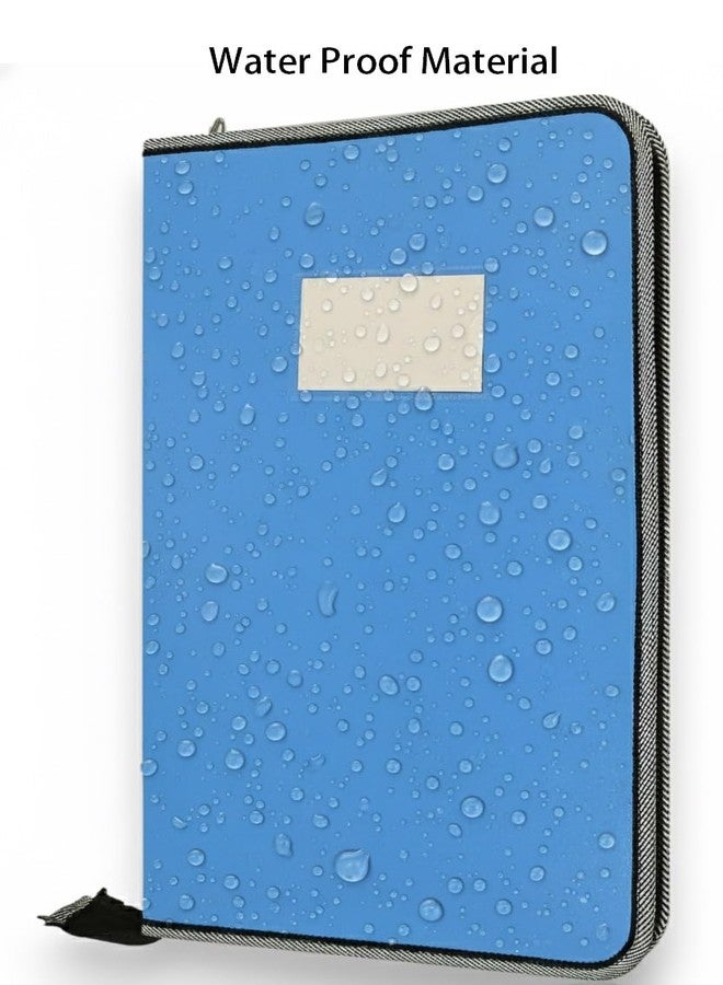 Shining Zon Zipper Display Book Folder for Documents, Certificates Multi-Utility Portfolio Folder PP Material with 10 Bound Plastic Binder Sleeves, Size FC (fullscap), Sky Blue Colour, Set of 2 - Image 2