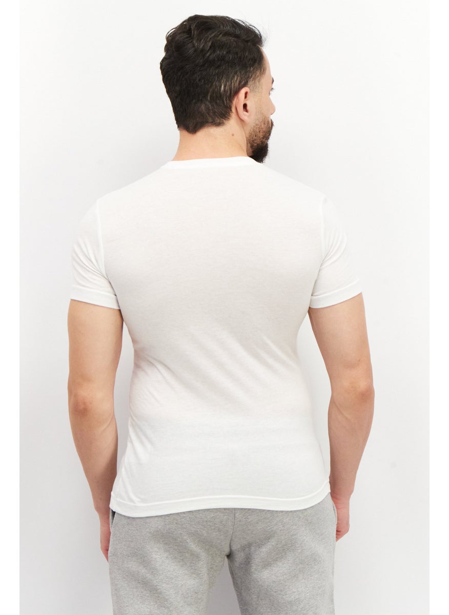 Reebok Men Sportswear Fit Short Sleeve Training T-Shirt, White Combo  - Image 2
