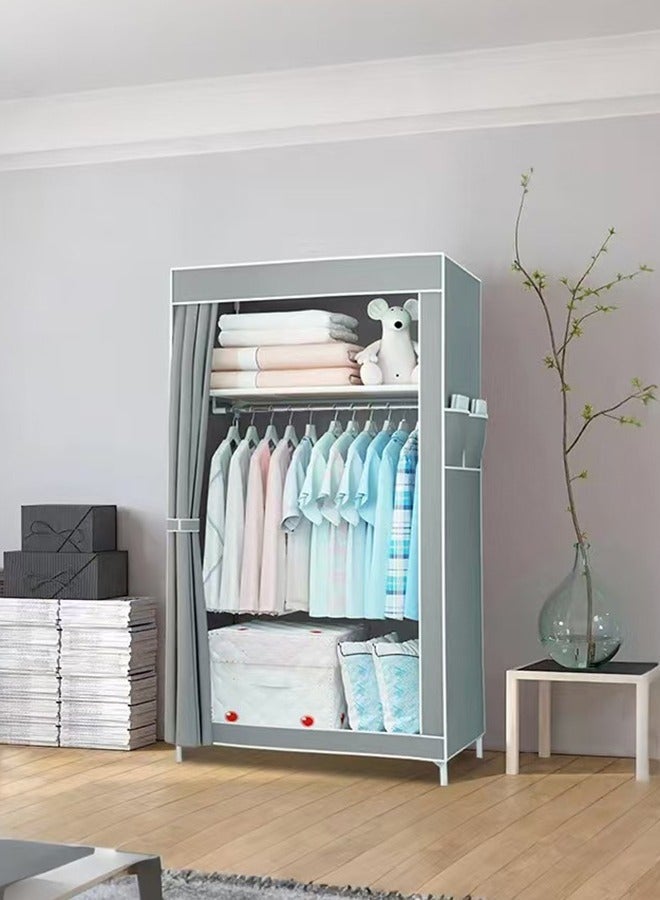 والالا دولاب ملابس خزانة ملابس محمولة من القماش غير المنسوج مع قضيب معلق 70 * 45 * 150 سم - Image 1