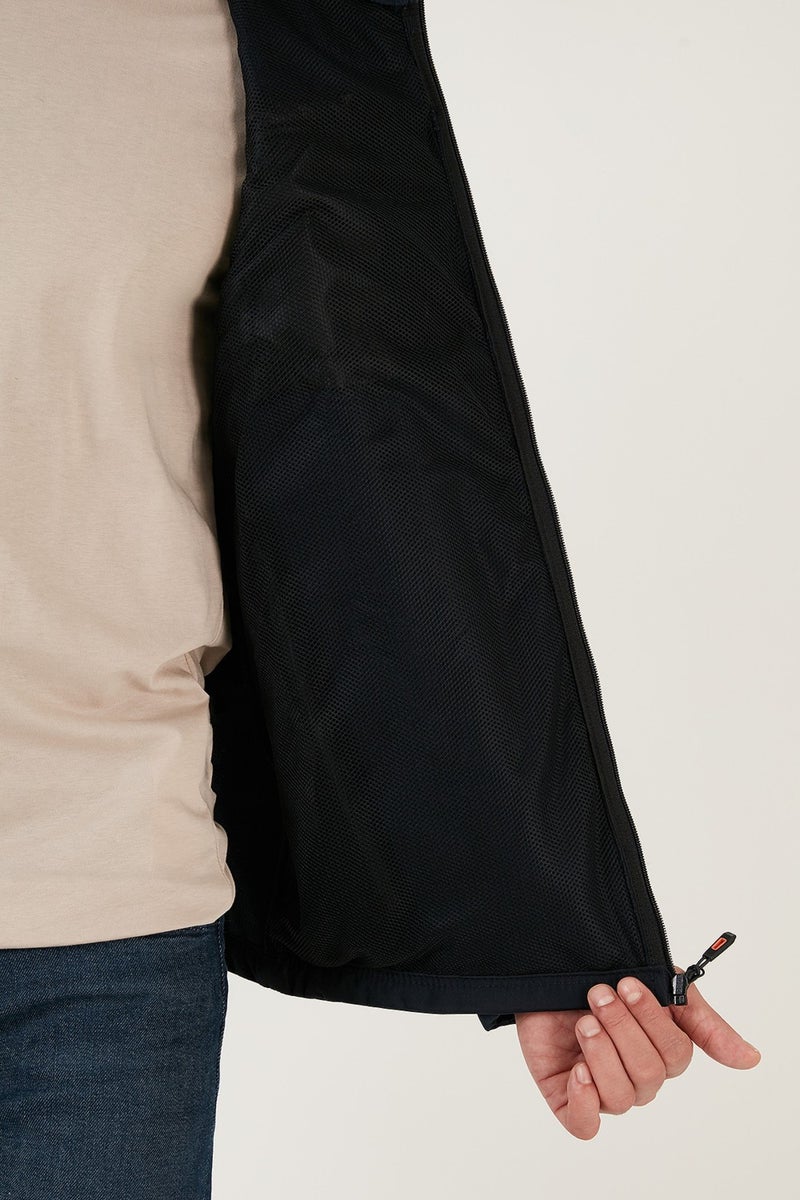 بوراتي معطف رجالي رفيع مقاوم للماء بياقة واقفة من السوفت شيل - COAT 649003  - Image 4