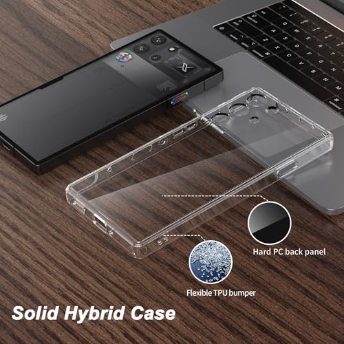 Foluu Slim Fit Case for ZTE Nubia Red Magic 10 Pro/10 Pro+/10S Pro/10S Pro+, Hard PC Back & Soft TPU Bumper Protective Shockproof Scratch Resistant Case for Red Magic 10 Pro 2024 (Clear) - Image 5