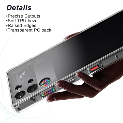 Foluu Slim Fit Case for ZTE Nubia Red Magic 10 Pro/10 Pro+/10S Pro/10S Pro+, Hard PC Back & Soft TPU Bumper Protective Shockproof Scratch Resistant Case for Red Magic 10 Pro 2024 (Clear) - Image 3