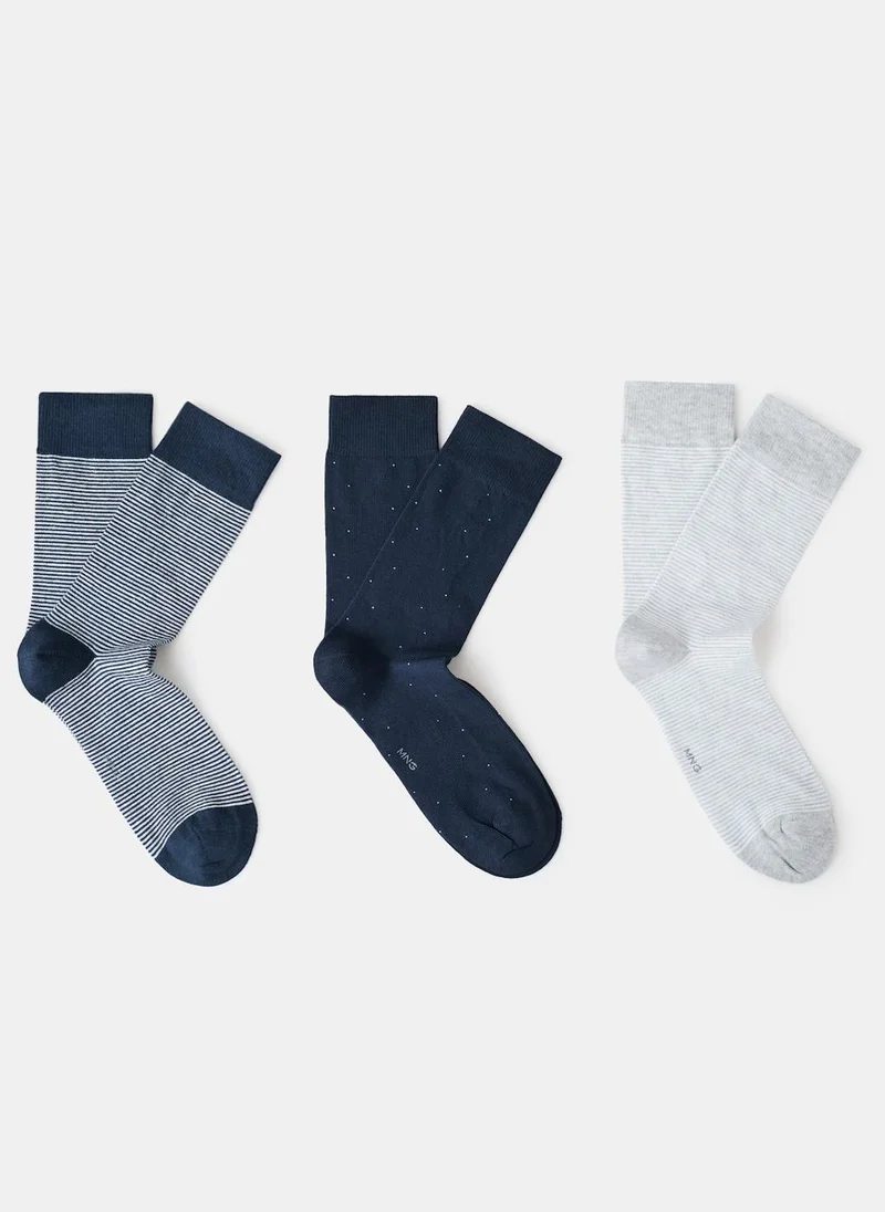 Mango Man 3 pack mixed socks