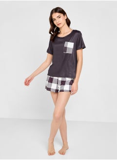 Ginger T-Shirt & Checkered Short Pj Set  - Image 1